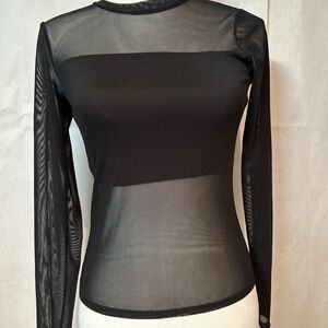 Shinestar Black Mesh Bodysuit